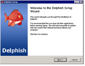 Screenshot Delphish instalación
